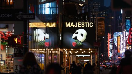 La comédie musicale "Le Fantôme de l'Opéra" donnée à Broadway, à New York, le 12 mai 2020. (ANGELA WEISS / AFP)