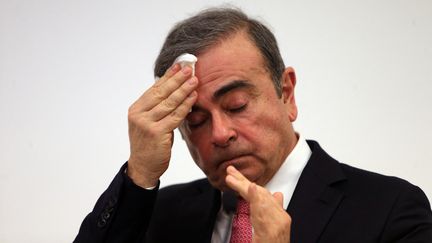 Carlos Ghosn, ex-patron de Renault-Nissan en conférence de presse, le 8 janvier 2020.&nbsp; (- / AFP)