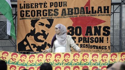 &nbsp; (Georges Ibrahim Abdallah peut compter sur de nombreux soutiens, ici lors d'une manifestation à Lyon vendredi © MAXPPP)