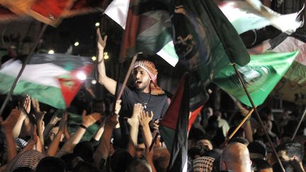 Manifestation de soutien au Hamas à Saida dans le sud du Liban, le 11 mai 2021. (MAHMOUD ZAYYAT / AFP)