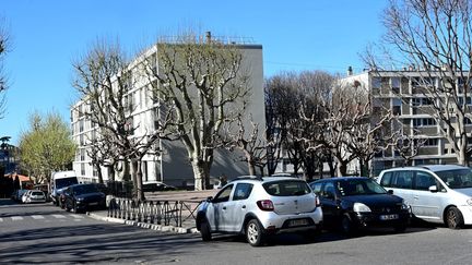 La cité du Castellas, à Marseille, où une fusillade a éclaté, dans la nuit du 2 au 3 avril 2023. (GEORGES ROBERT / MAXPPP)