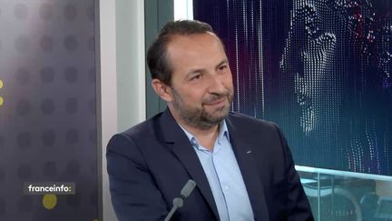 Sébastien Chenu, porte-parole du Rassemblement national et député du Nord sur franceinfo mardi 8 septembre. (RADIO FRANCE)