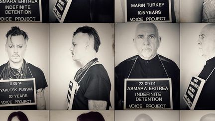 Johnny Depp et Peter Gabriel, ainsi que plusieurs autres artistes ont prêté leur visage à la campagne "Voice Project"
 (Voice Project)