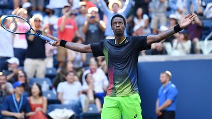 Gaël Monfils lors du troisième tour de l'US Open, le 4 septembre 2021, à New York. (ANGELA WEISS / AFP)