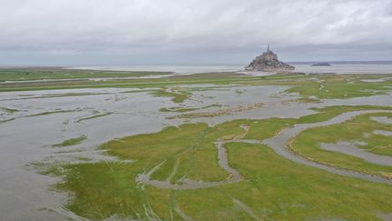 Mont-Saint-Michel (Manche) during high tide, March 23, 2023. (THOMAS BREGARDIS / OUEST-FRANCE / MAXPPP)