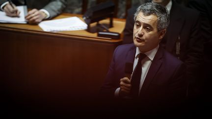 Le ministre de l'Intérieur, Gérald Darmanin, à l'Assemblée nationale, le 5 décembre 2023. (THOMAS PADILLA / MAXPPP)