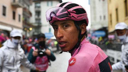 Egan Bernal lors du Tour d'Italie, le 24 mai 2021. (MARCO ALPOZZI / AFP)