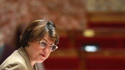 Annie Genevard, la députée Les Républicains du Doubs, vice-présidente de l’Assemblée nationale et présidente du Conseil national des Républicains, le 24 février 2020 dans l'Hémicycle. (LUDOVIC MARIN / AFP)