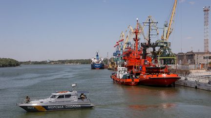 Le port d'Izmaïl (Ukraine) le 21 juillet 2022. (SERGII KHARCHENKO / NURPHOTO / AFP)