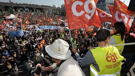 Manifestation, le 12 octobre, à Saint-Nazaire contre la réforme des retraites (AFP - FRANK PERRY)