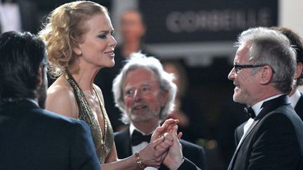 Thierry Frémaux avec Nicole Kidman le 25 mai, avant la projection de &quot;Hemingway &amp; Gellhorn&quot;
 (AFP)