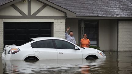 La tempête Harvey s'est abattue sur le Texas aux&nbsp;États-Unis, le week-end du 26 et 27 août 2017. (JOE RAEDLE / GETTY IMAGES NORTH AMERICA)