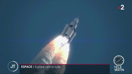 Pour l'heure, seuls les Américains ont foulé le sol du satellite de la Terre. Mais l'Europe affiche ses ambitions et aimerait bien envoyer des hommes sur la Lune à l'horizon 2030. (FRANCE 2)