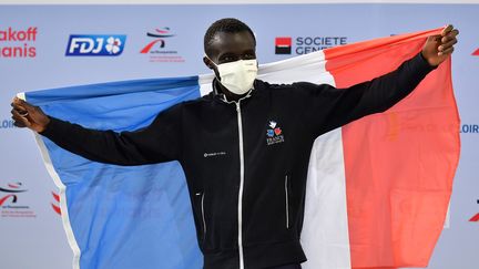 Charles-Antoine Kouakou, nouveau recordman du monde du 200 mètres en sport adapté, le 13 mars 2021. (LUC_PERCIVAL)