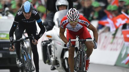 Le vainqueur du Tour 2013 a été battu par Simon Spilak (FABRICE COFFRINI / AFP)