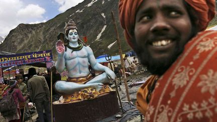 Entrepris chaque ann&eacute;e en l'honneur du dieu Shiva, Armanath Yatra est un des principaux p&egrave;lerinage hindouiste. (KEVIN FRAYER / AP / SIPA)