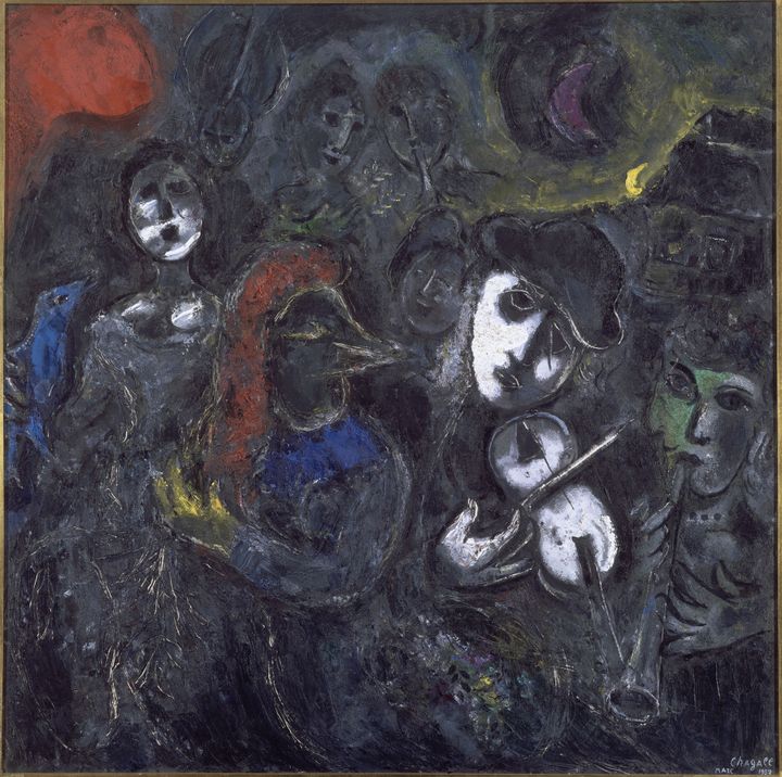 Les Saltimbanques dans la nuit, 1957
 (© Adagp, Paris 2015 – Chagall )