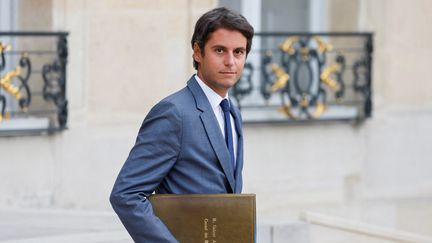 Le ministre de l'Education nationale Gabriel Attal, le 13 septembre 2023 à l'Elysée, à Paris. (LUDOVIC MARIN / AFP)