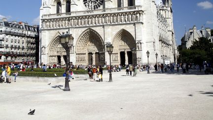 L'incendie de la cathédrale avait libéré sous formes de particules les centaines de tonnes de plomb contenues dans la charpente de la flèche et la toiture. (CHRISTOPHE LEHENAFF / PHOTONONSTOP / AFP)