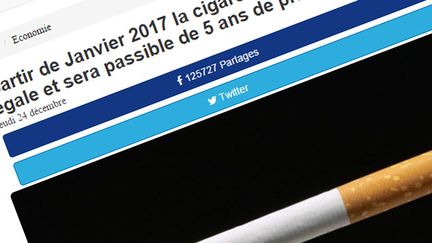 &nbsp; (Non la cigarette ne sera pas illégale en 2017 © Capture d'écran actualite.co)