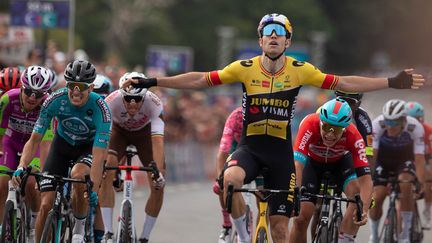 Wout van Aert (Jumbo-Visma), vainqueur du GP de Plouay, le 28 août 2022? (LAURENT LAIRYS / DPPI via AFP)