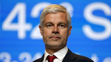 Le président du Conseil régional d'Auvergne-Rhône-Alpes, Laurent Wauquiez, lors d'une session du Comité international olympique à Paris le 24 juillet 2024. (LUDOVIC MARIN / AFP)