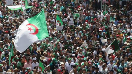 Des manifestants algériens&nbsp;à Alger, le 5 juillet 2019. (BILLEL BENSALEM / APP / MAXPPP)