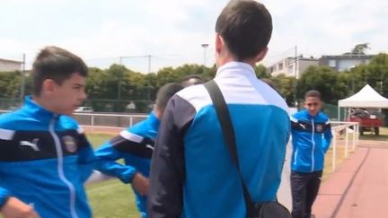 Des jeunes footballeurs ont été conviés à l'Élysée pour célébrer la victoire des Bleus.&nbsp; (FRANCE 3)