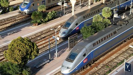 Des TGV dans la gare de Nice. Photo d'illustration. (SYLVESTRE / MAXPPP)