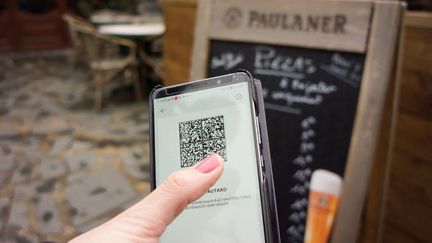 Un pass sanitaire à Fontiers-Cabardès (Aude), le 3 janvier 2022.&nbsp; (JUSTINE BONNERY / HANS LUCAS / AFP)