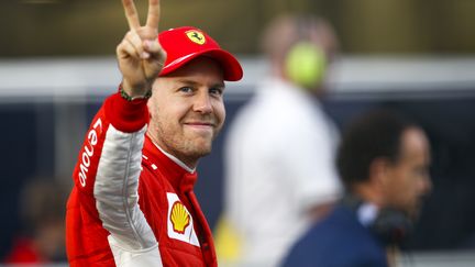 La joie du pilote allemand, Sebastian Vettel, vainqueur du premier Grand Prix de la saison à Melbourne. (DPPI / DPPI MEDIA)