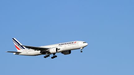 Un avion de la compagnie Air France d&eacute;colle de l'a&eacute;roport de Roissy-Charles-de-Gaulle, le 15 janvier 2012.&nbsp; (MIGUEL MEDINA / AFP)