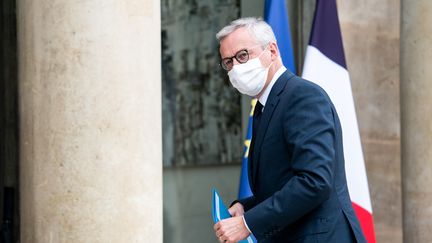 Le ministre de l'Economie et des Finances, Bruno Le Maire, le 19 octobre 2020,au palais de&nbsp;l'Elysée.&nbsp; (XOS? BOUZAS / HANS LUCAS / AFP)