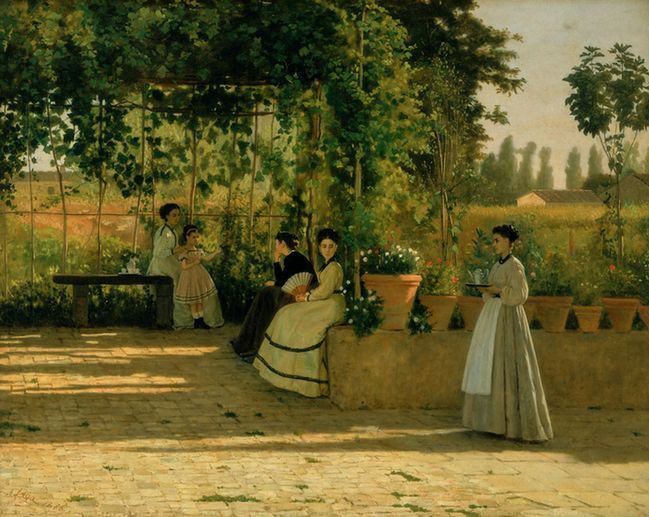 La Pergola, Lega Silvestro - détail, 1868, huile sur toile, 75 x 93,5 cm, Milan, Pinacoteca di Brera 
 (Archives Alinari, Florence/Dist. RMN, Goerges Tatge)