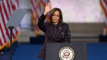 Kamala Harris, le 6 novembre 2024, à l'université de Howard à Washington, après sa défaite à l'élection présidentielle américaine. (SAUL LOEB / AFP)