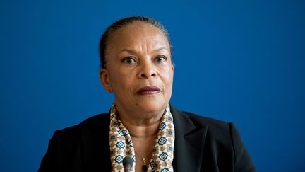 Christiane Taubira lors d'une conférence de presse au ministère de la Justice, le 21 octobre 2015. (NICOLAS MESSYASZ / SIPA)