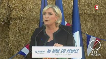 Marine Le Pen en meeting à Pageas. (FRANCE 2)