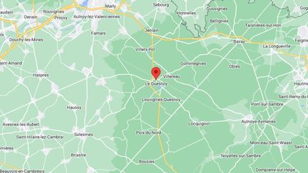 Une carte indiquant la situation géographique du Quesnoy (Nord). (GOOGLE MAPS)