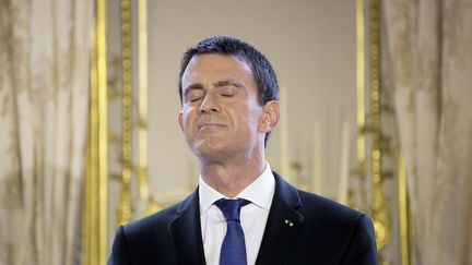 Manuel Valls, lors de ses voeux à la presse en tant que Premier ministre, le 8 décembre 2015. (CHRISTOPHE MORIN / MAXPPP)