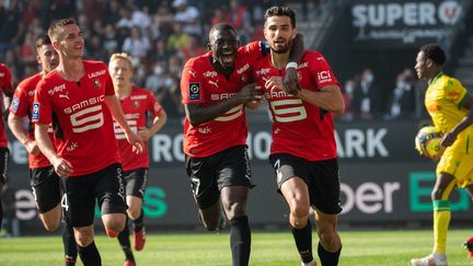 Martin Terrier a permis à Rennes de l'emporter face à Nantes (1-0). (LOIC VENANCE / AFP)