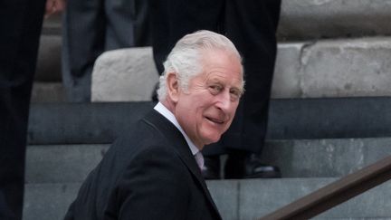 Le prince Charles à la cathédrale Saint-Paul lors des célébrations du jubilé de platine à Londres, au Royaume-Uni, le 3 juin 2022. (WIKTOR SZYMANOWICZ / ANADOLU AGENCY / AFP)