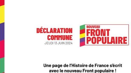 Capture d'écran du communiqué commun des partis de gauche, le 13 juin 2024. (NOUVEAU FRONT POPULAIRE)