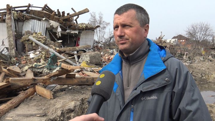 According to the mayor of Ohtyrka, almost 50% of the inhabitants have left the city.   (GILLES GALLINARO / RADIO FRANCE)