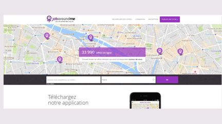 Jobaroundme, une application mobile qui vous suggére des postes. (CAPTURE D'ÉCRAN / JOBAROUNDME.ORG)