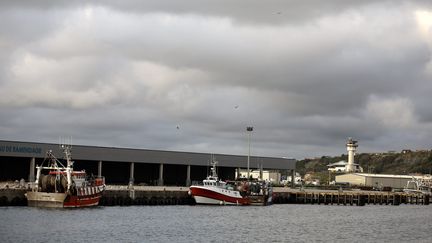 Boats in the port of Boulogne-sur-Mer (Pas-de-Calais), September 3, 2024. (MOHAMMED BADRA / MAXPPP)