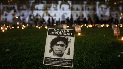 Commémoration de la Journée internationale des disparus, organisée au 30 août de chaque année à Santiago du Chili, 2023. (JAVIER ARAOS / EPA / MAXPPP)