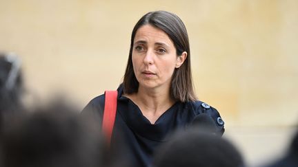 La secrétaire générale de la CGT, Sophie Binet, à Matignon, le 17 mai 2023. (EMMANUEL DUNAND / AFP)