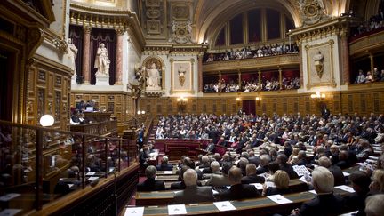 Les sénateurs dans l'hémicycle du palais du Luxembourg, le 1er octobre 2011 à Paris. (AFP)