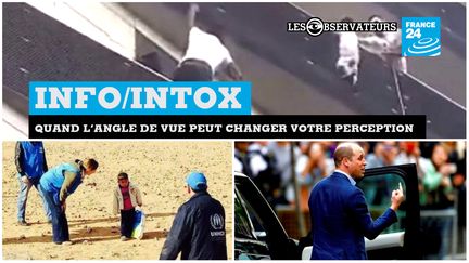 Trois photos, un seul angle de vue... si vous partagez ces images sur internet, sans faire attention à leur contexte, vous allez sûrement vous tromper. (FRANCE 24)