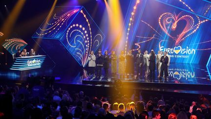 Les&nbsp;demi-finales de l'édition 2020 de l'Eurovision,&nbsp;le 15 février 2020 à Kiev, en Ukraine,&nbsp;avec une scène, un public... Cette année,&nbsp;la grande finale se passera sur le mode virtuel et confiné. (UKRINFORM / MAXPPP)